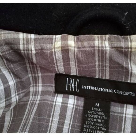I.N.C. BLACK WOOL COAT SZ.M EUC. - Picture 8 of 9